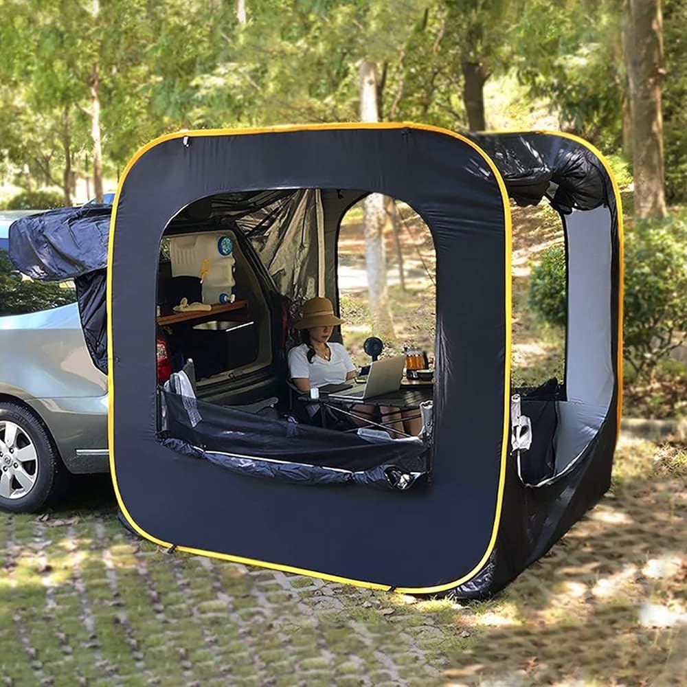 Kofferraumzelt, regendicht, freistehende Heckklappenmarkise für 4–6 Personen, SUV/LKW, Heckverlängerung, ideal für Outdoor-Camping und Strandmuschel