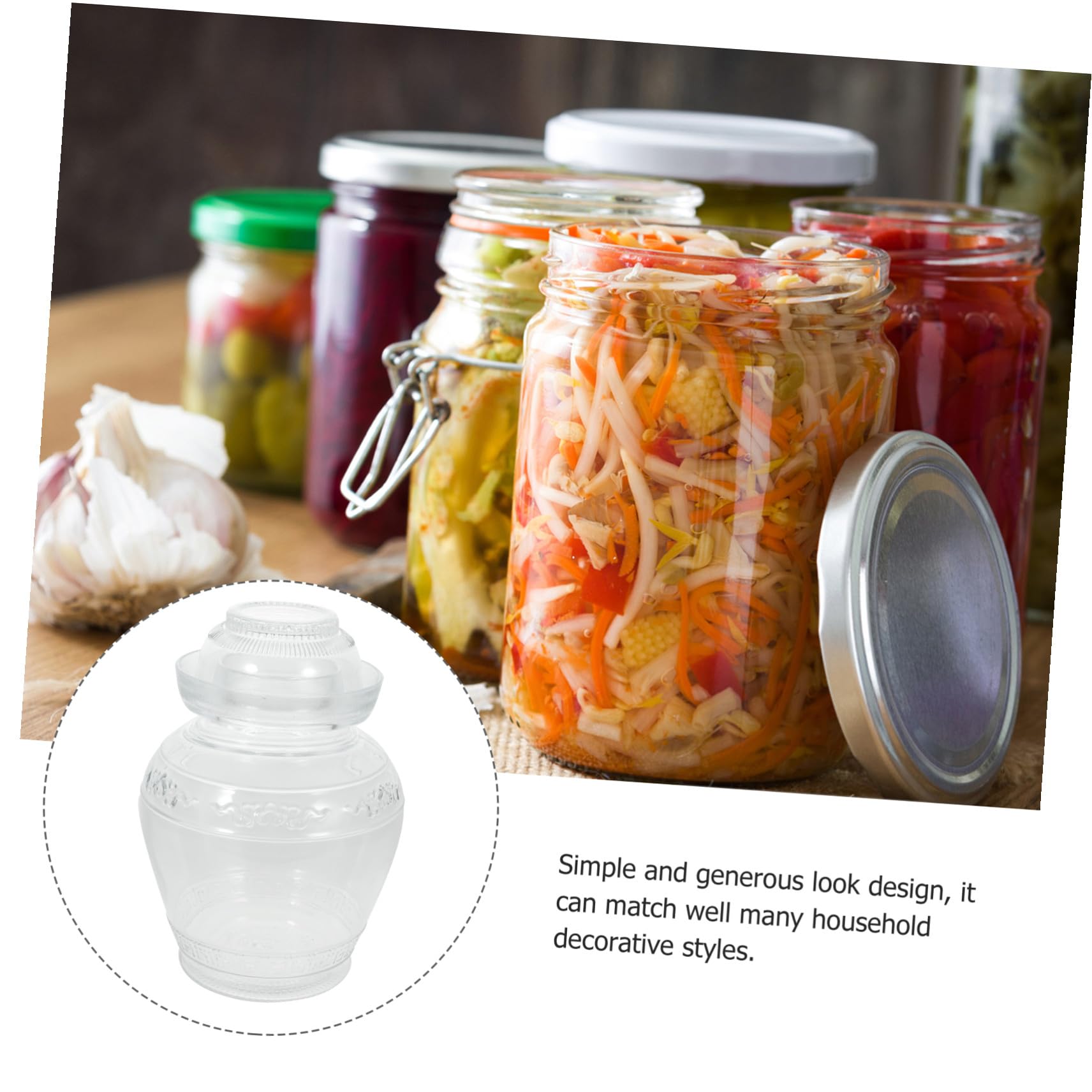 Glas Vorratsdose Große Kapazität Küchen Aufbewahrungsbehälter für Einmachgläser Pickles Fermentieren Luftdicht Bpa frei Transparent Glasbehälter für Trockenfrüchte und Gemüse