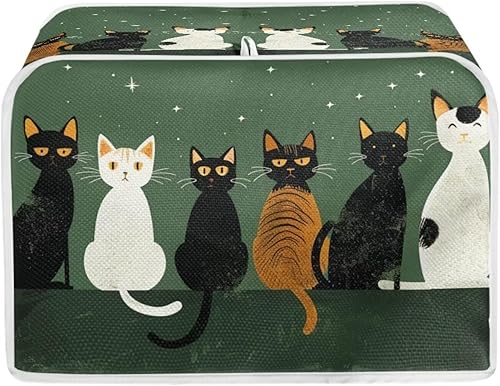 Cubierta para hacer pan con estampado de luna y estrella, cubierta antipolvo para horno tostador de 2 rebanadas, cubierta protectora antihuellas