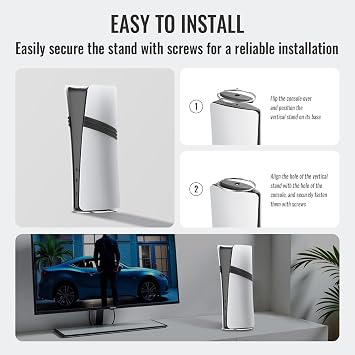 Vertical Stand for PlayStation 5/PS5 Slim/PS5 Pro Console - PS5 Base Accessory Silver