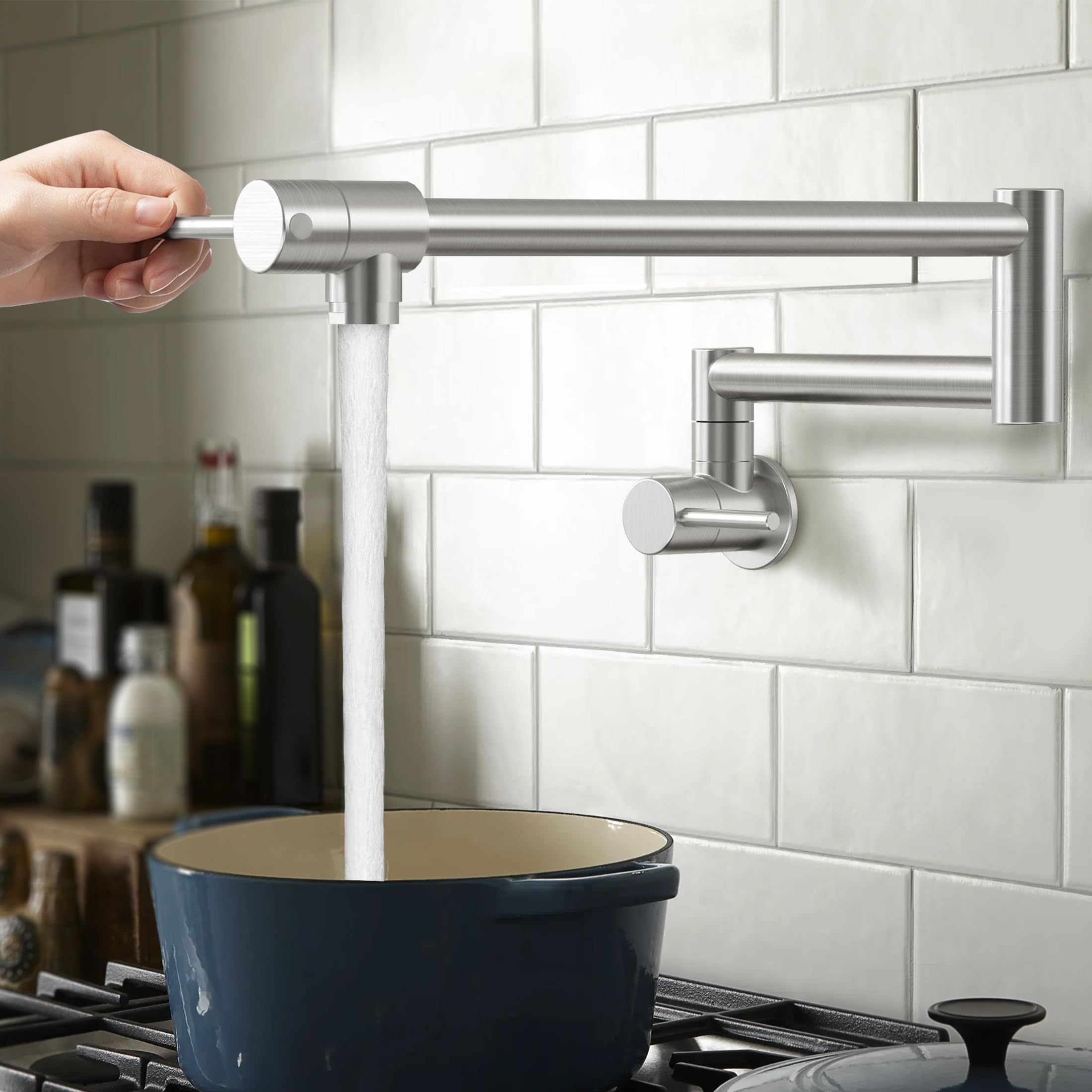 Photo 1 of KES Pot Filler Faucet, Heat-Resistant Cartridge, 25.6" Brushed Nickel
