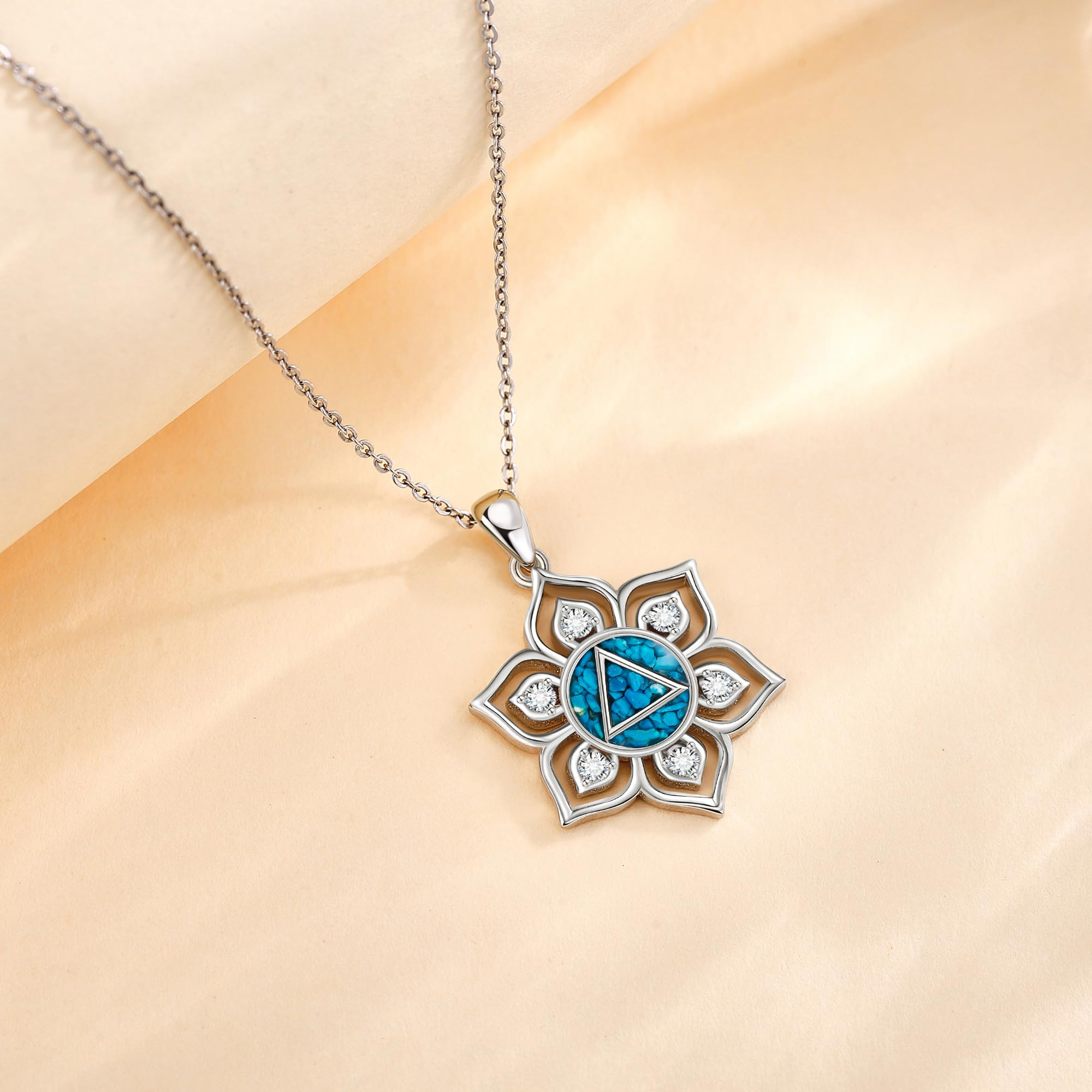 Aa Collier sobriété en argent sterling 925 avec le nom Alcoholics Anonymous Na Sobriété Bijou de récupération pour femmes et hommes, Argent sterling