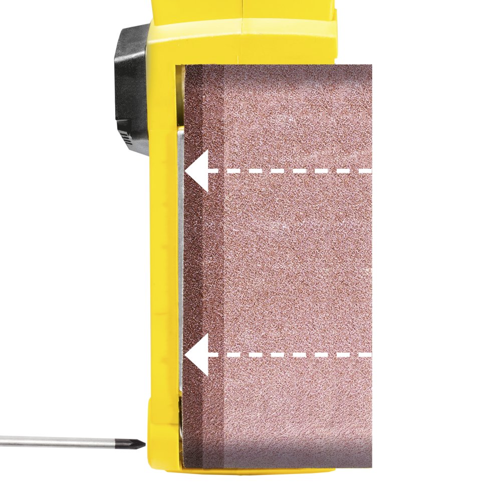 TROTEC Lijadora de banda PBSS 10-600 Lijadora electrónica de banda (600 W, papel de lija: 75 x 457 mm, incl. caja de recogida de polvo y el adaptador para una aspiradora externa)