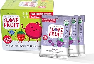 YOU LOVE FRUIT - GRAPE All Natural Fruit Snacks, Healthy Snack Pack, Real Fruit! Gluten Free, Non GMO, Vegan, Fiber packed, Low Fat, Kosher, Variety Pack, Great For Adding To Gift Box, 1.0 oz (Pack of 12)