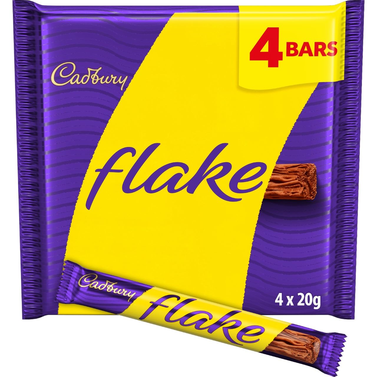 Cadbury Flake Chocolate Bar Multipack, 4 x 20 g (Pack of 1)