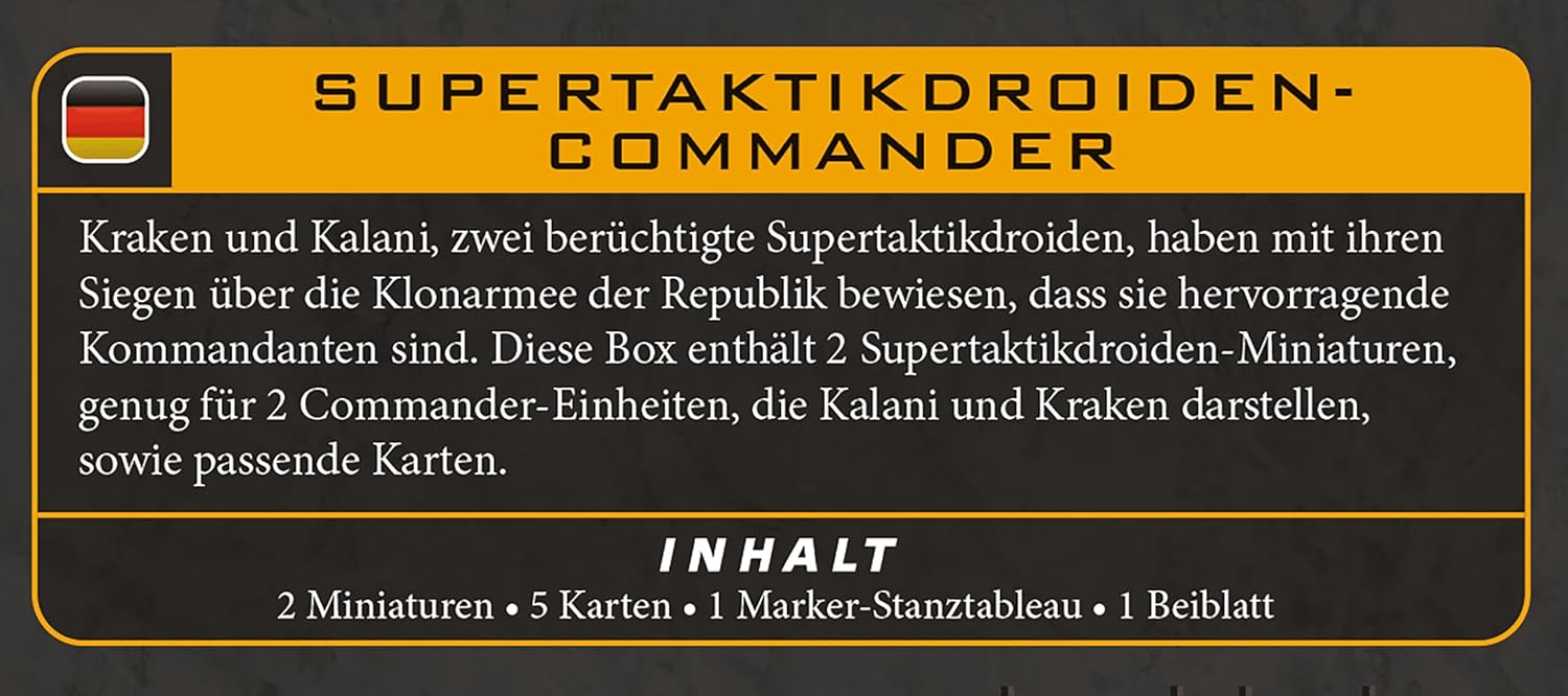 Asmodee Star Wars: Legion Super Tactical Droid Commanders - Separatist Alliance Leader Expansion, Tabletop Miniatures Game, Strategy Game for Kids and Adults, Ages 14+, 2 Players, 90 Min Playtime
