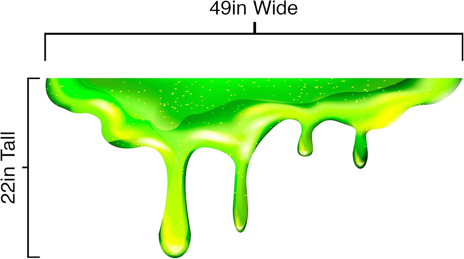 Green Slime Dripping Wall Decal Graphic. Kid’s Room Home Decor. (22in Tall X 49in Wide) #6238