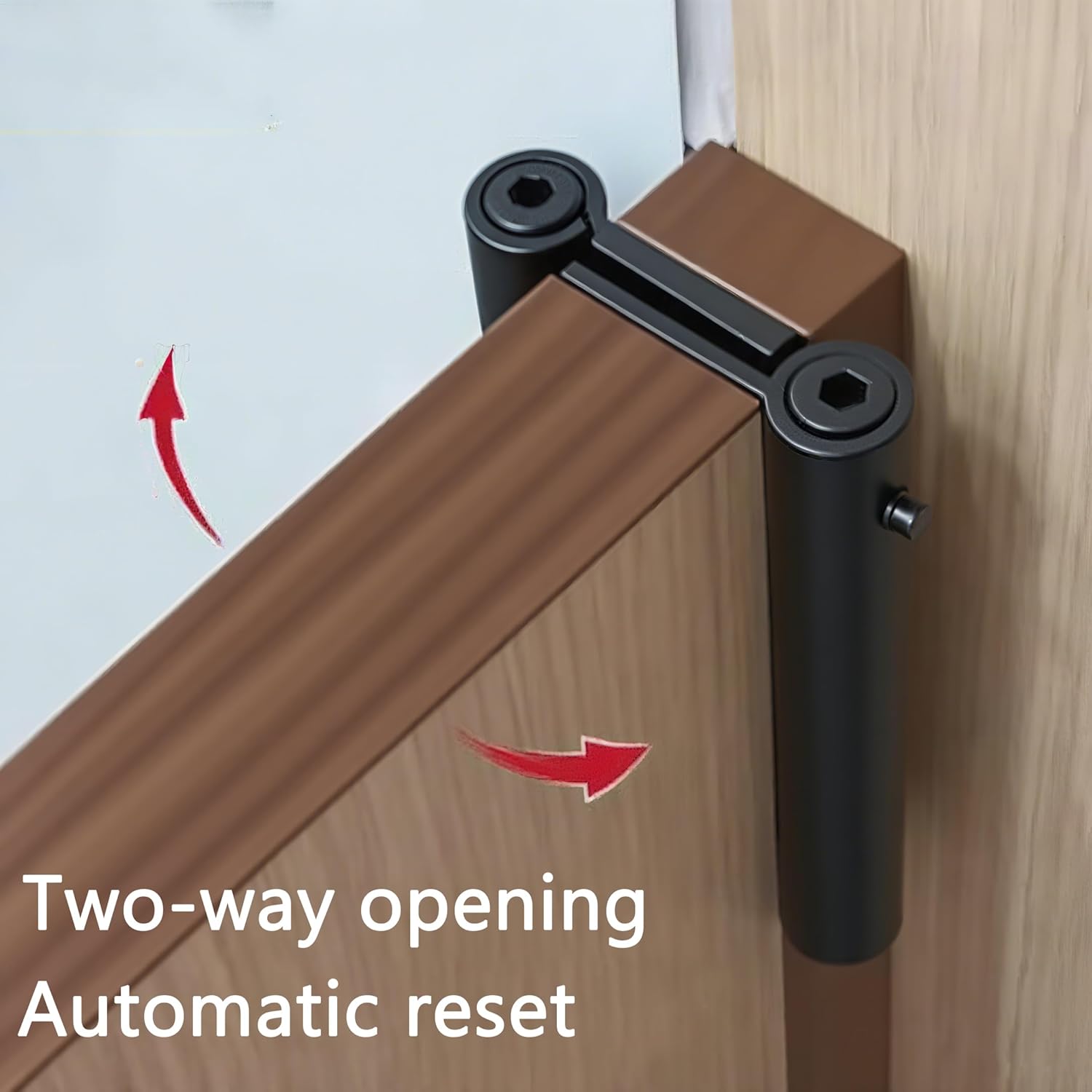 4 Inch Double Action Swinging Door Hinge, Two Way Opening Self Closing, Spring Hinges for Garden, Saloon, Cafe, Pub, Heavy Duty Stainless Steel Tension Adjustable Door Hardware, Black