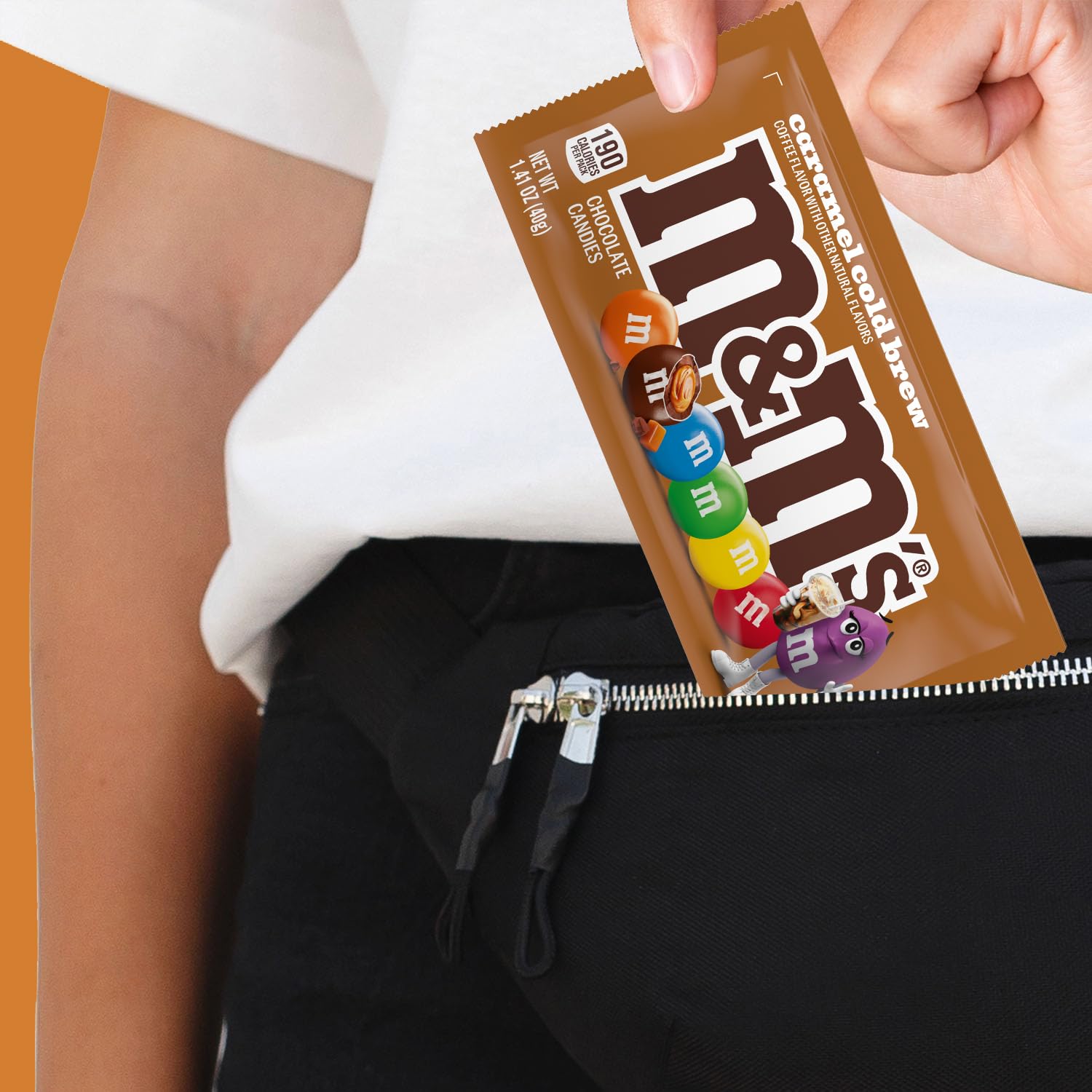 M&M'S Caramel Cold Brew Chocolate Candy Bulk Box of 24 Ct, 33.82 Oz