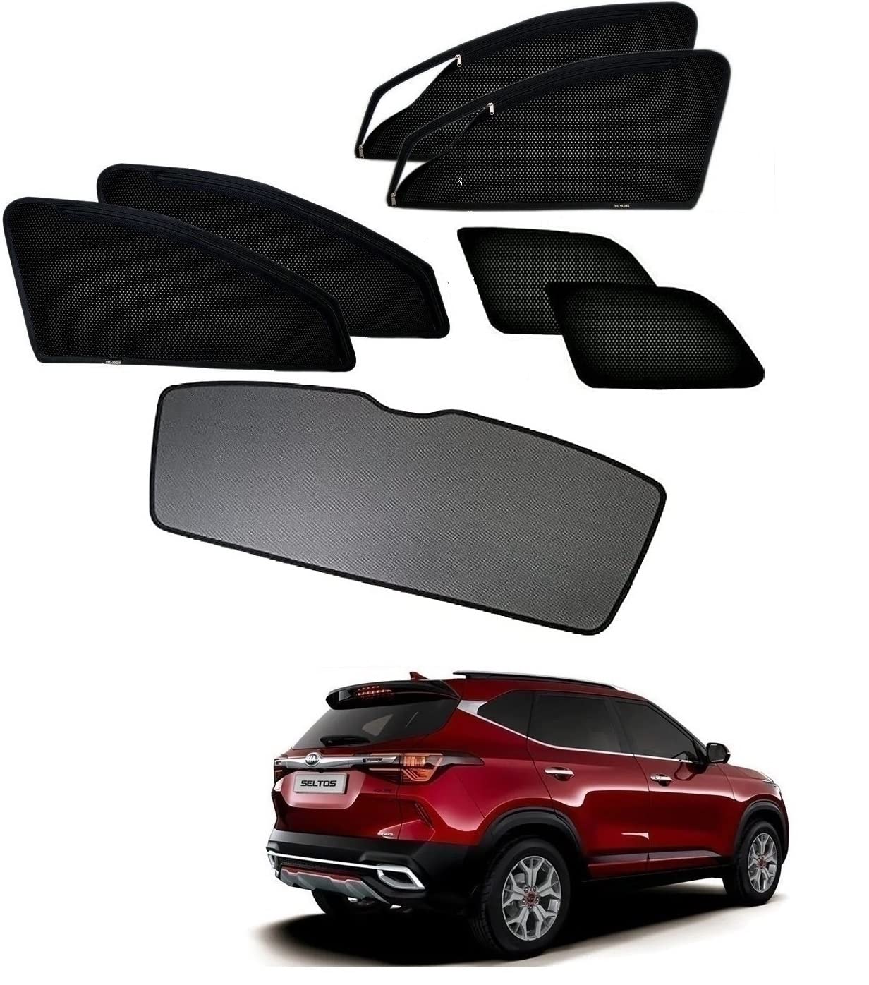 Kozdiko Car Side Window Curtains Zipper with Dicky Magnetic Sunshades Compatible for Kia Seltos and Seltos Facelift (2019-2024)-picture-16