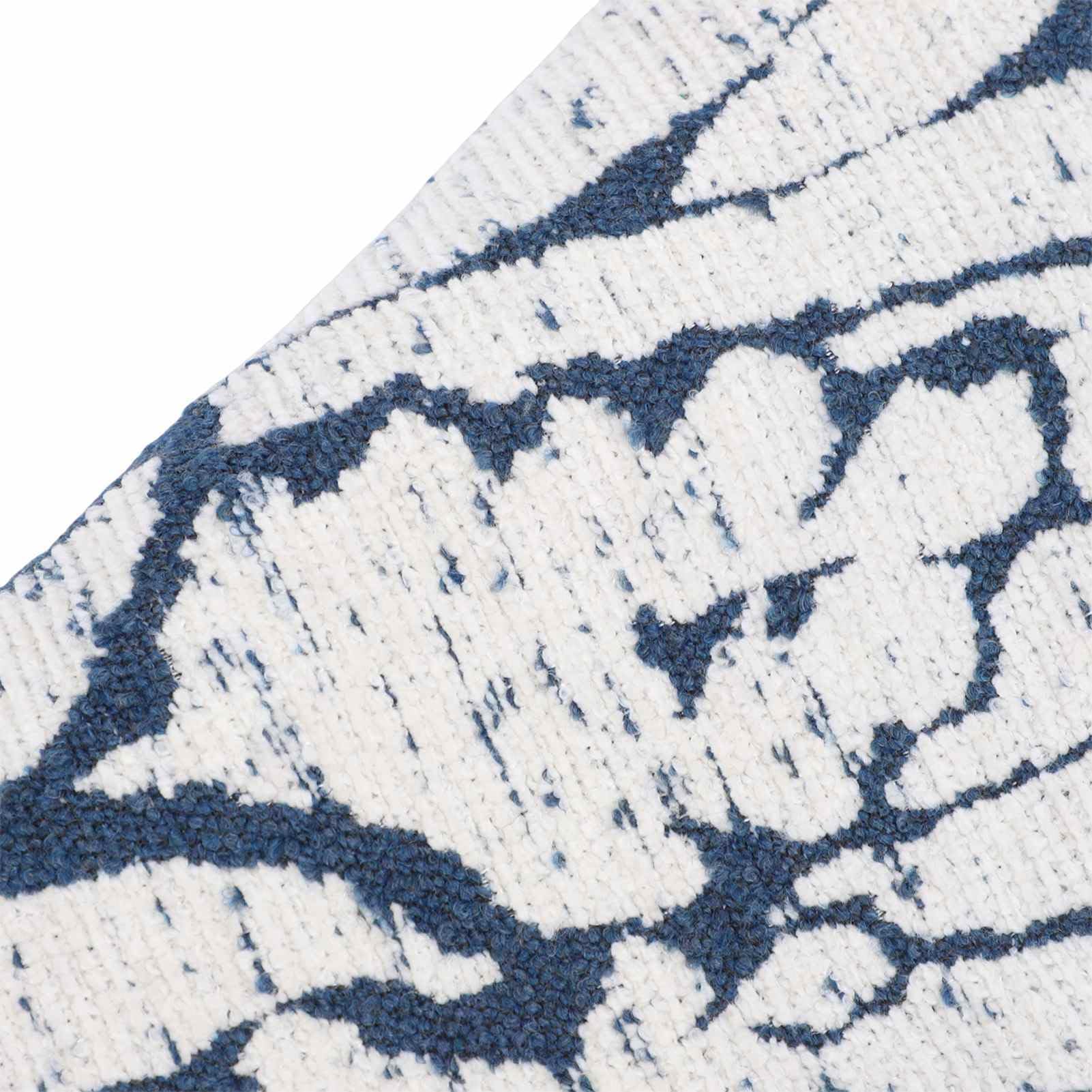 Jectse 4 Federe Decorative per Cuscini, Federe Boho per la Fattoria con Design a Nappe per Divano, Decorazioni per la Casa Sul Divano Letto del Soggiorno, Blu Bianche (50,8x30,5 cm/20x12 pollici)