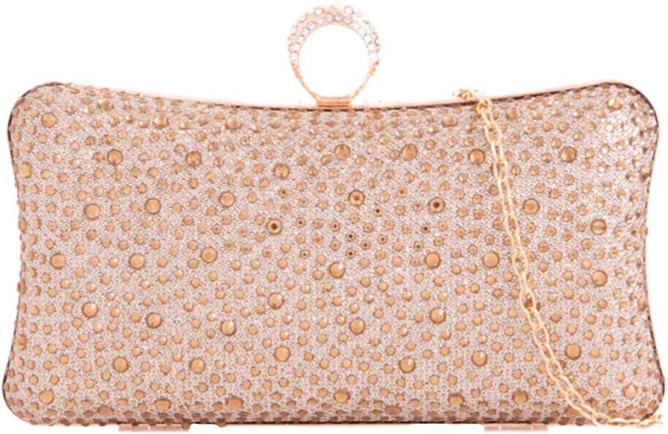 Girly HandBags Womens Rhinestones Compact Clutch Bag