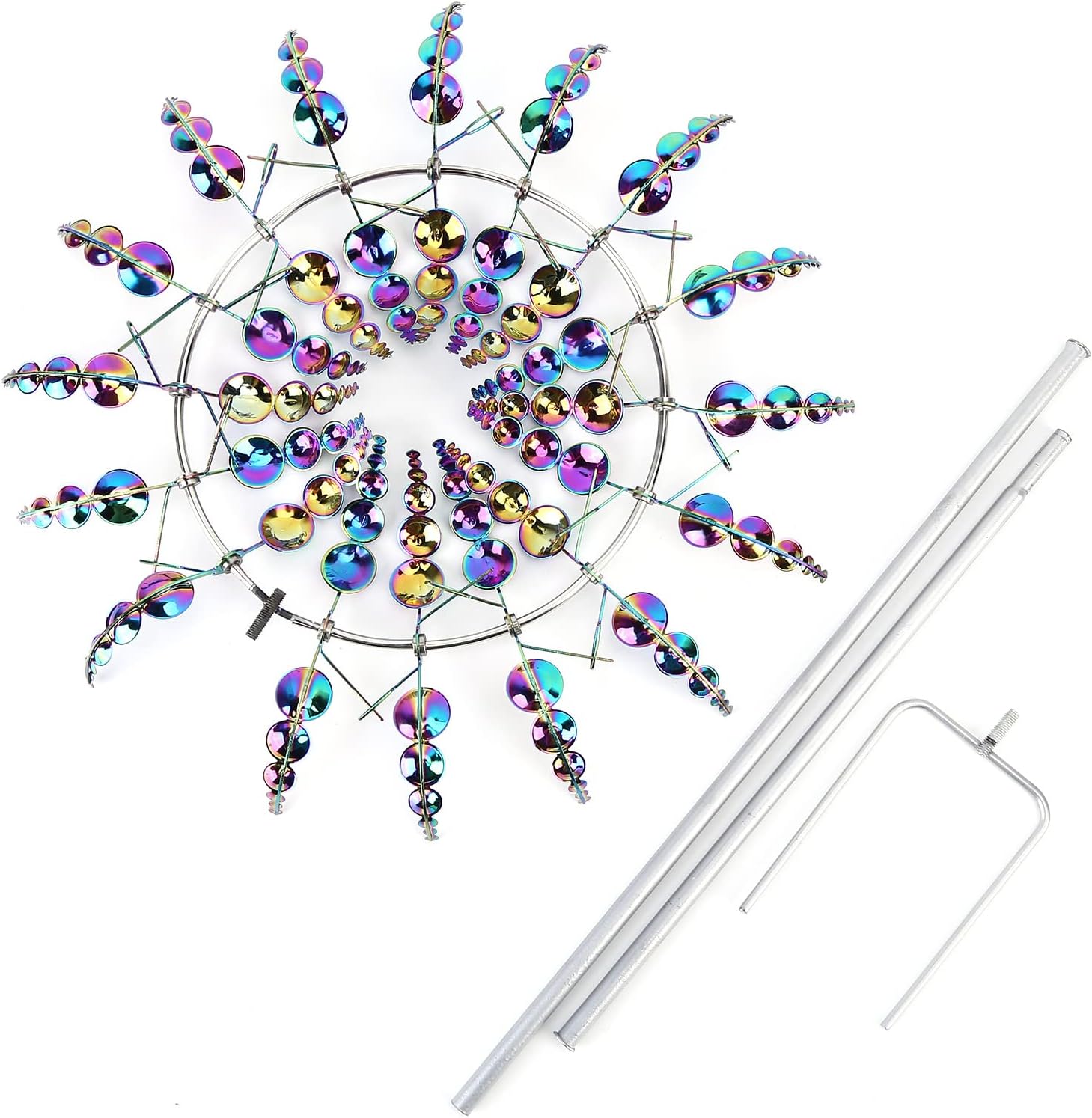 Magic Metal Kinetic Sculpture Windmill, New Kinetic Wind Spinners for Yard and Garden, 3D Kinetic Wind Spinner Wind Catchers Sculpture, Creative Magical Windmills Bird Repellent