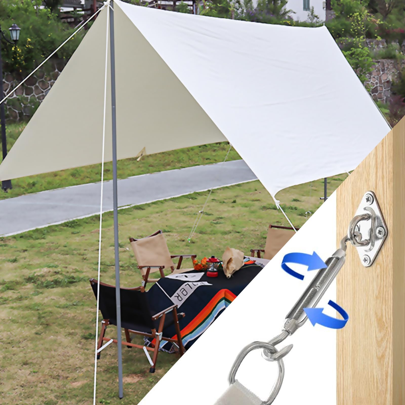 Set 2 Tendicavi In Acciaio Inox M8 Con Doppio Occhiello - Tensionatore Per Cavi Professionale - Foto 13