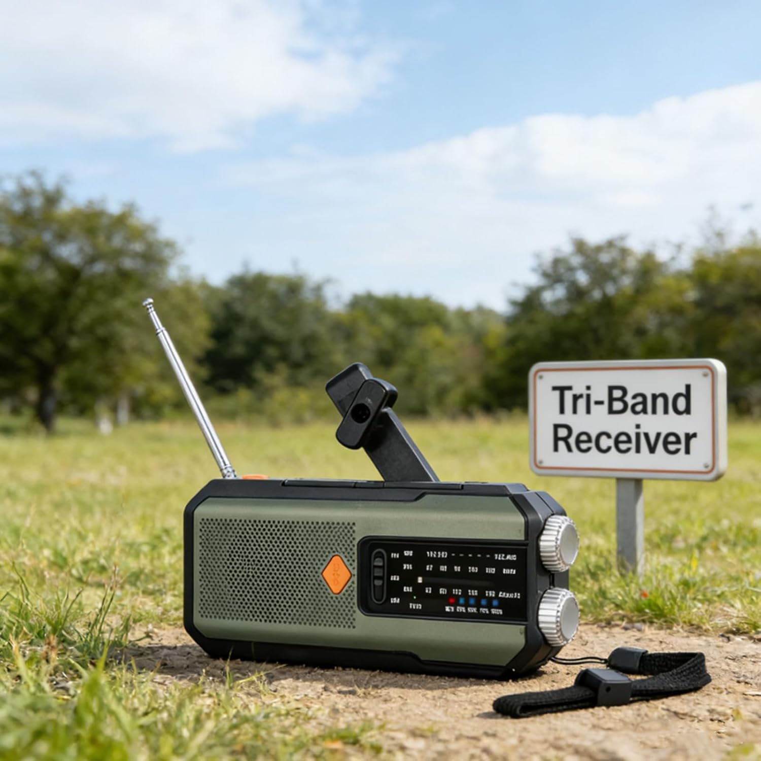 Solar Hand-Crank Emergency Weather Radio, Crank Radio Solar Charging with Flashlight and Power Bank, Emergency Radio: Solar Hand Crank & NOAA Weather Alerts, for Home Outdoor Survival (Green)