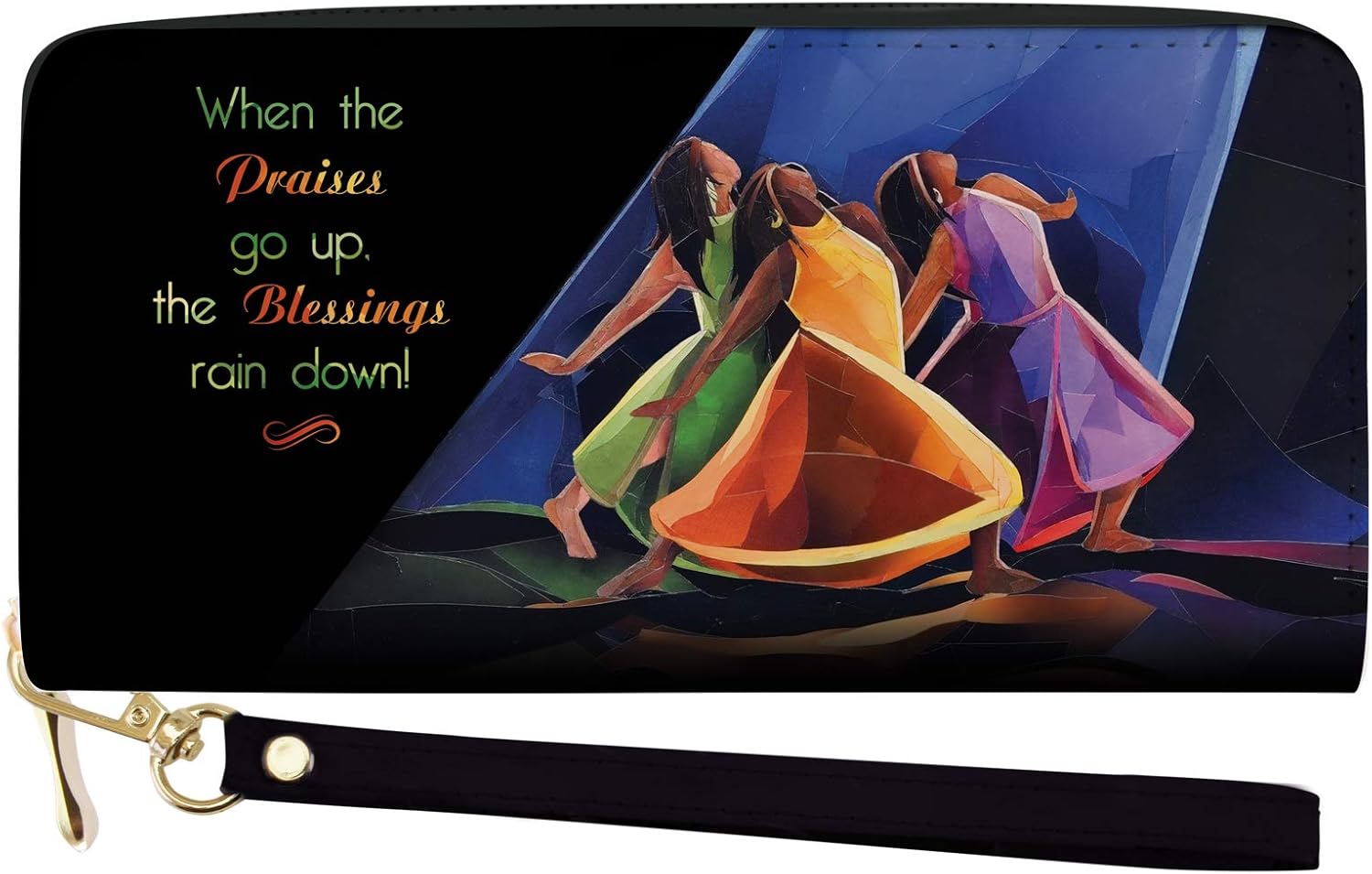 African American Expressions - Wallet with Strap, Phenomenal Women, 4 x 7.75 Inches, WL-15