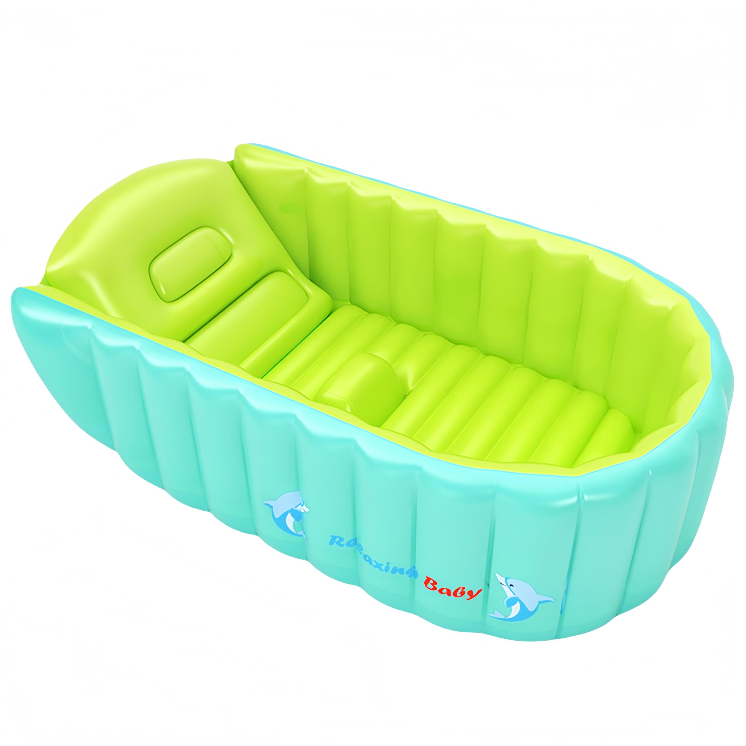Baby Bath Bagnetto Neonato Gonfiabile,Anti-Slippery Pieghevole Bath Travel Bathing,Bagno Gonfiabile per Bambini, Summer Soft Bath Vasca da bagno,Kids Air Vasca con cuscino morbido sedile centrale