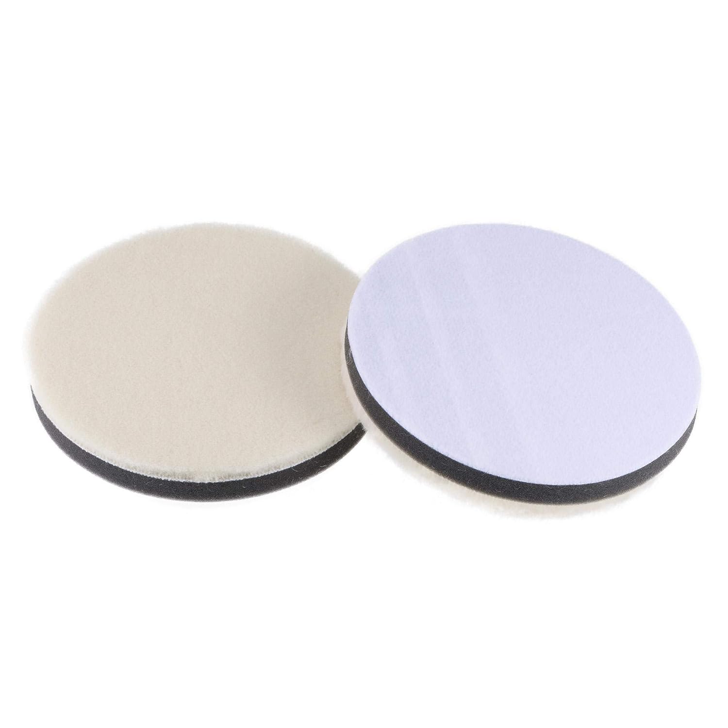 uxcell 5" Wool Felt Sponge Polishing Pad Hook and Loop Buffing Wheel Fine Polishing for Orbital Polisher Buffer 2 Pcs