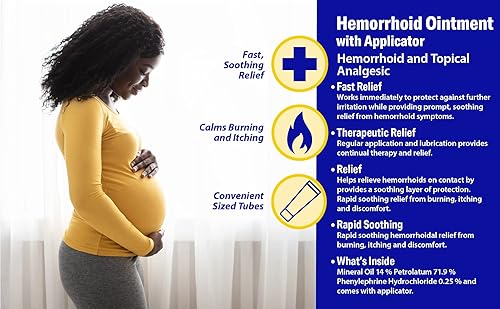 Miniatura 3 de Ungüento para aliviar el dolor hemorroidal, 2 onzas (1.98 oz) por tubo, tratamiento de hemorroides para picazón de acción rápida, hinchazón y alivio