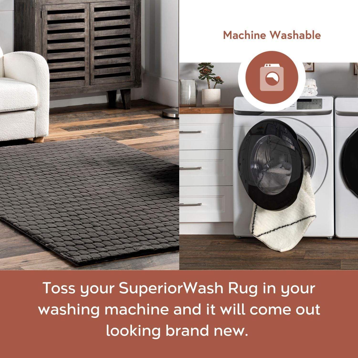 nuLOOM Nia Charcoal, 2'6" x 8', Cozy Shag, Fluffy and Soft, High Traffic, Stain Resistant, Easy Clean, Durable Machine Washable Runner for Bedroom, Living Room, Dining, Den, Foyer, Entryway