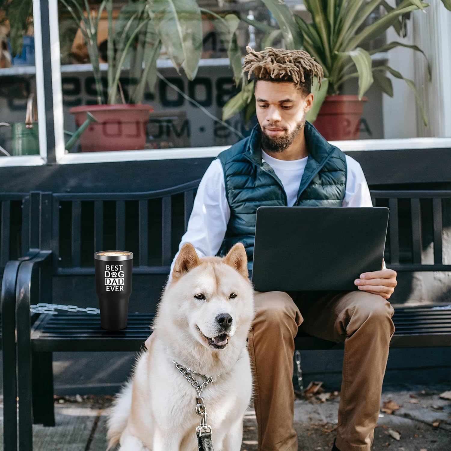 Qtencas Dad Gifts, Best Dog Dad Ever Stainless Steel Insulated Travel Tumbler, Fathers Day Gift for Dad to be New Dad Father Papa from Daughter Sons, Dog Dad Gifts, Dad Christmas Gifts(30oz, Black) - Image 7