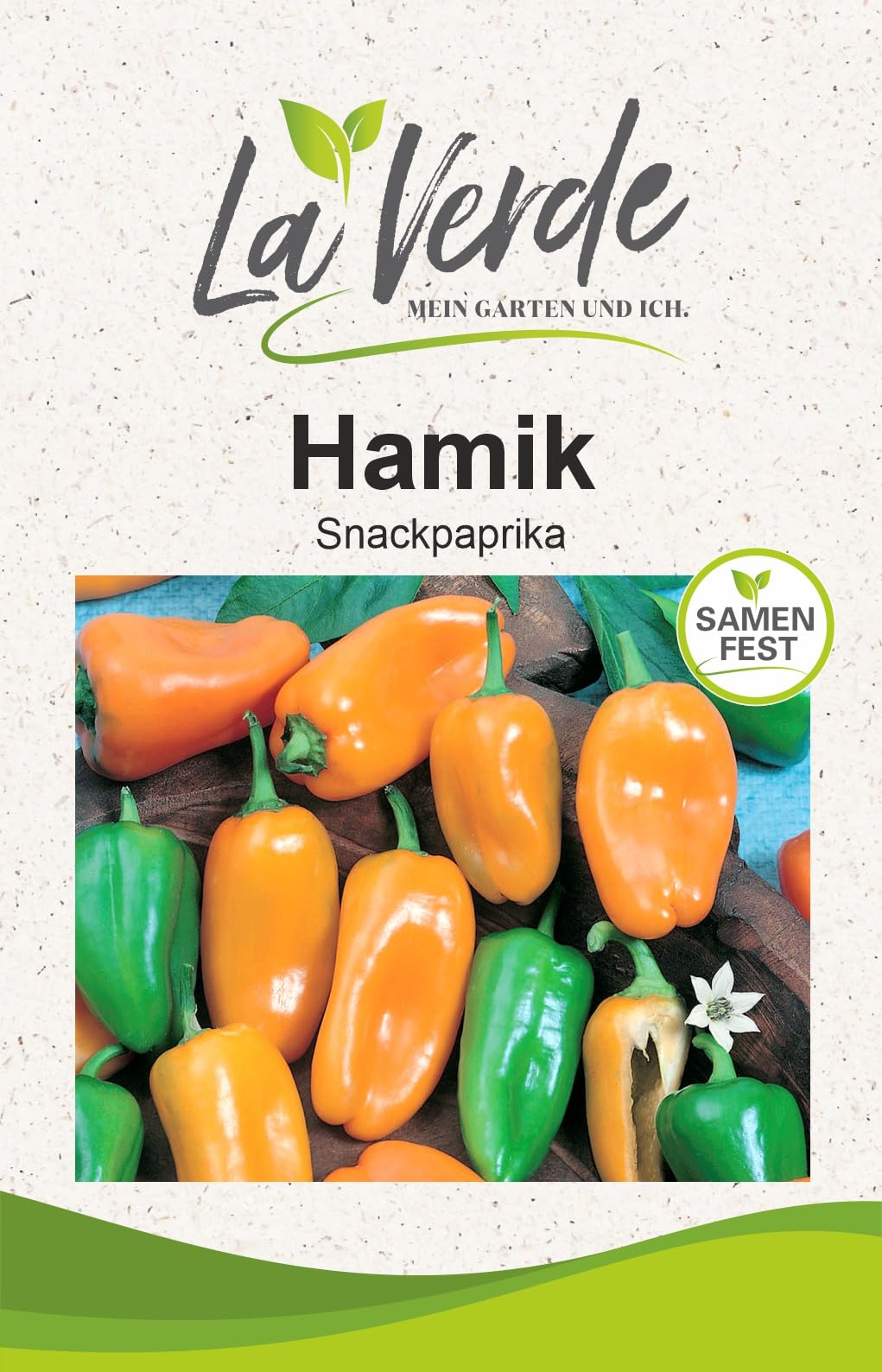 La Verde MEIN GARTEN UND ICH. Hamik Paprika Samen für ca. 8-10 Pflanzen, aromatische Snackpaprika, ertragreich, Saatgut ohne Gentechnik