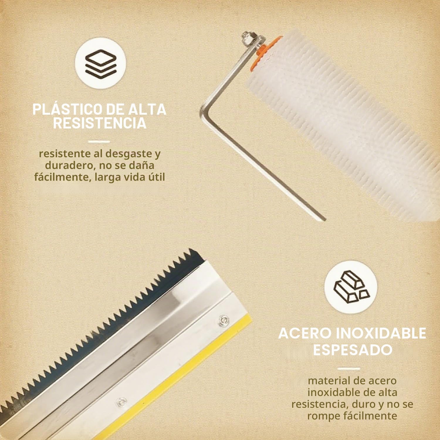 Kit Completo de Herramientas para Cemento Autonivelante con Rodillo de Púas Autonivelante, Rascador de Acero Inoxidable, Rastrillo, Palo Telescópico y Rodilleras