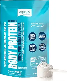 EQUALIV - Body Protein Neutro em Pó - Rico em Colágeno e Aminoácidos Essenciais para Desenvolvimento e Recuperação Muscular - Sem Glúten, Sem Lactose, Zero Açúcar - Sem Sabor, Pouch com 900g