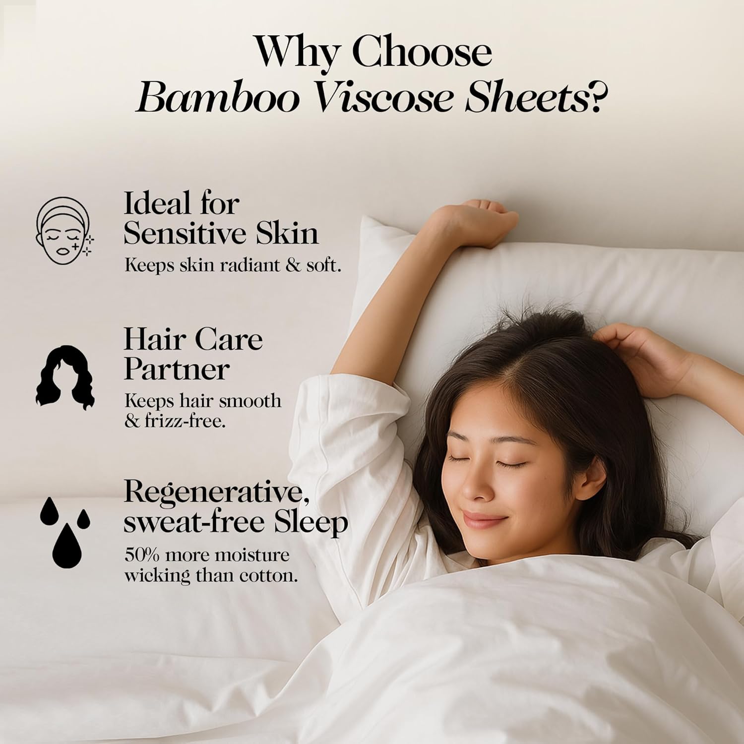 100% Organic Viscose Made From Bamboo Sheets Queen Size Set - The Only Sheets with 100% Pure Viscose & No Blend - Luxuriously Soft, Breathable & Naturally Cooling - Ideal for Sensitive Skin - White - Image 4