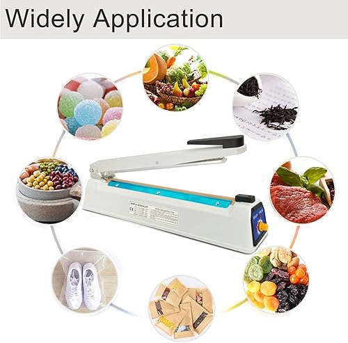 Miniatura 8 de Sellador térmico por impulso, sellador de bolsas Mylar de 12 pulgadas y 0.197 in, sellador de carcasa de hierro, máquina selladora de bolsas de