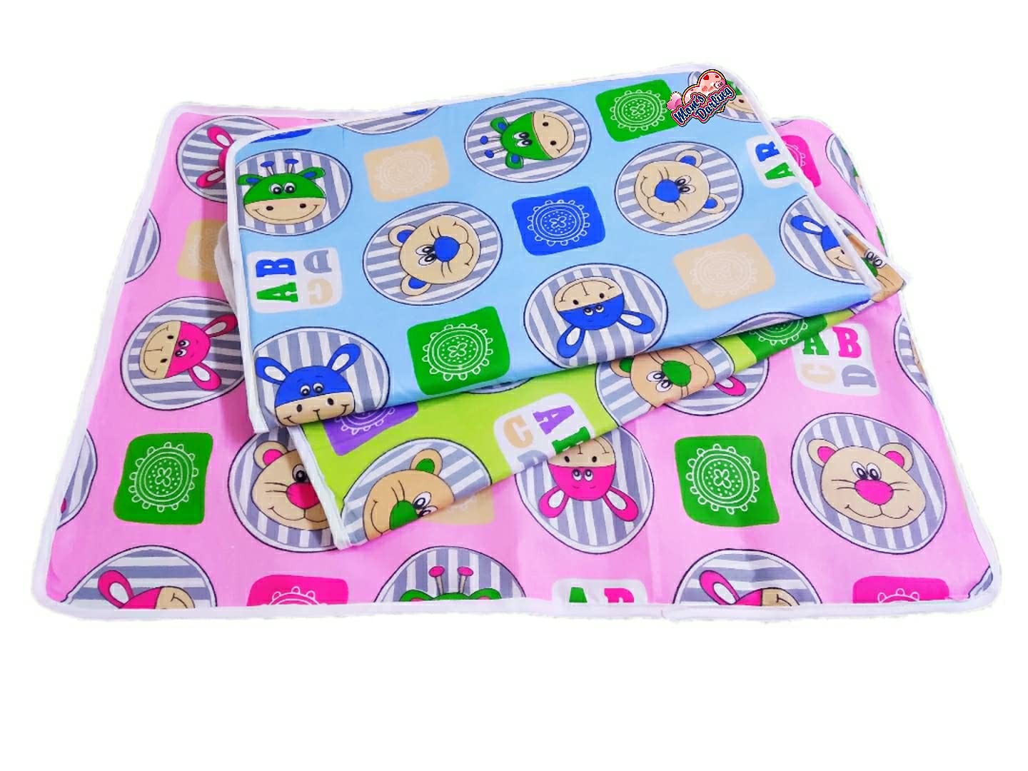 Mom's Darling Baby Bed Protector Waterproof Cotton Sheets, Urine Mattress Protector Sheets, Baby Diaper/Nappy/Langot Changing Sheets. 0-12 Months. Pack of 3 piece-12 (Length: 61 cm & BREADTH : 46 cm)