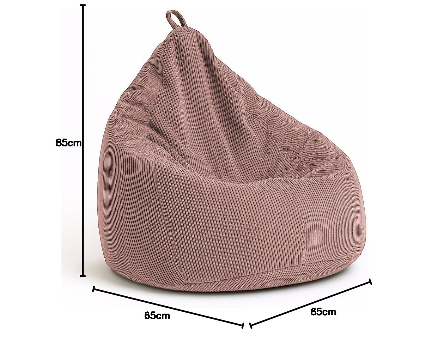 chilly pilley® Pouf en Velours côtelé avec Rembourrage EPS - Coussin d'assise, Coussin de Jeu, Plusieurs Couleurs, 65x85 Rose Clair