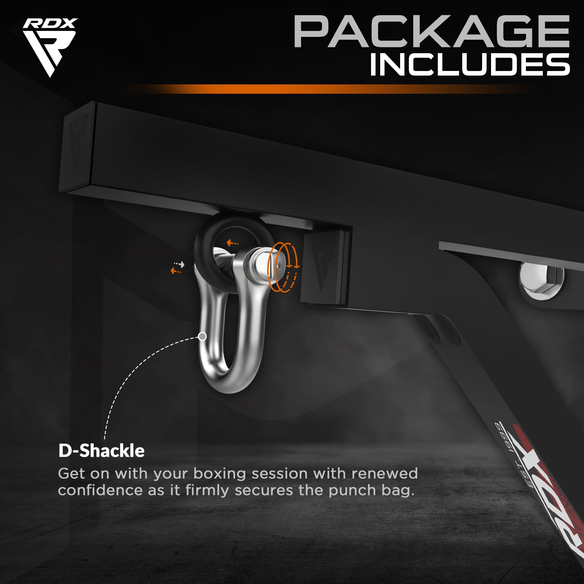 RDX Boxeo Pared Soporte De Fijaciones para Soporte Colgante de Acero con grillete en D, Percha De Hierro Resistente De Calibre 16 hasta 100 Libras, Entrenamiento de Boxeo, MMA, Muay Thai y Puñetazos