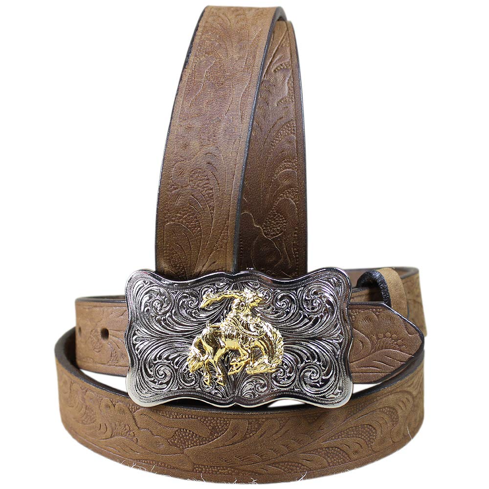 Justin BROWN BOY'S WESTERN EMBOSSED COWHIDE LEATHER BELT 18
