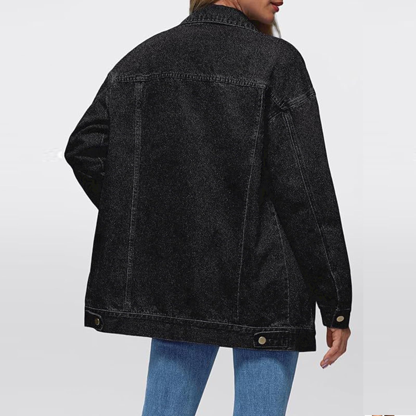 Jeansjacke Damen Oversize Jeans Jacke Button Down Jeanshemd Boyfriend