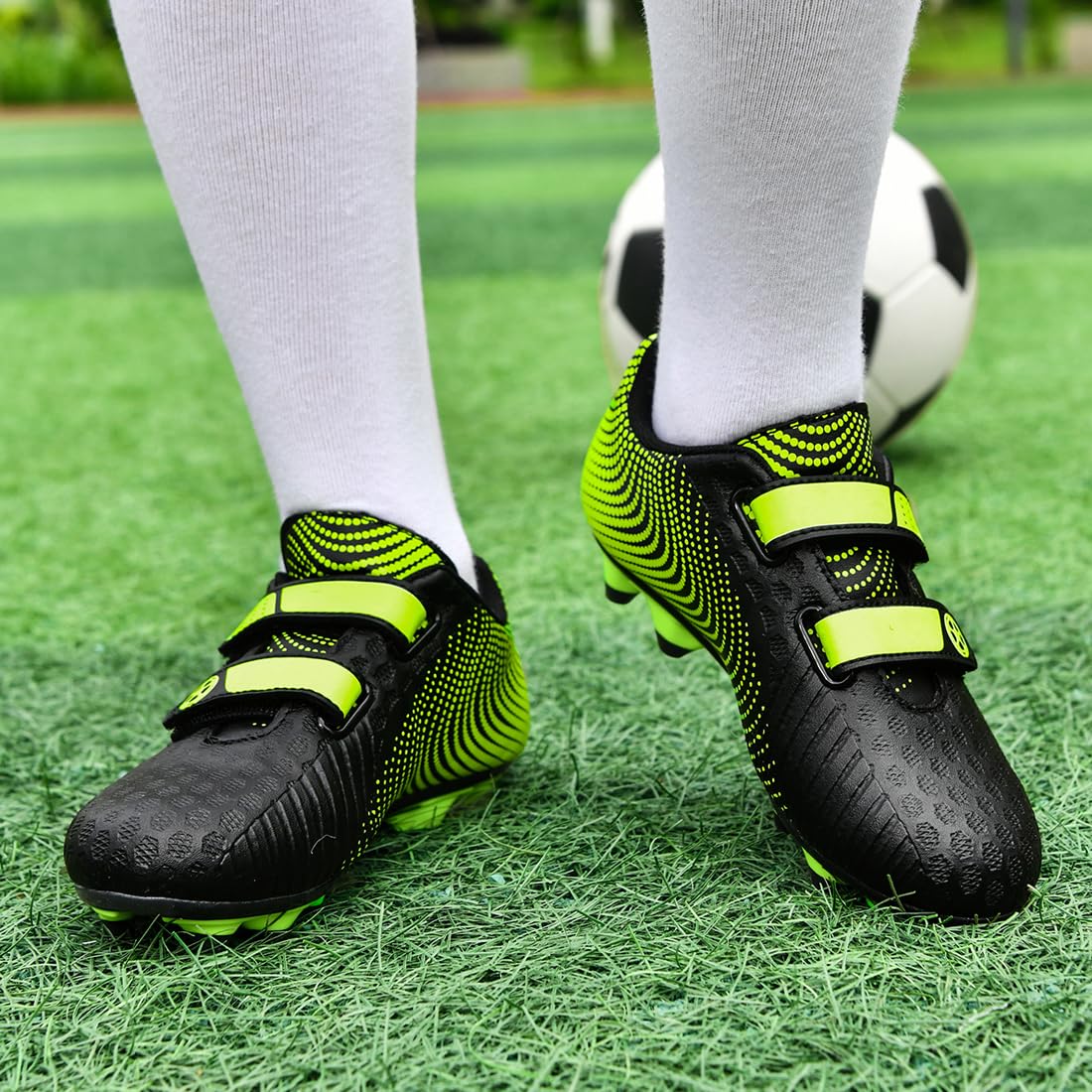 Scarpe da Calcio Ragazzi Scarpe da Allenamento Bambini Ragazze Basse da Calcio Antiscivolo per Esterni Calzature da Calcio Unisex 28-37 EU