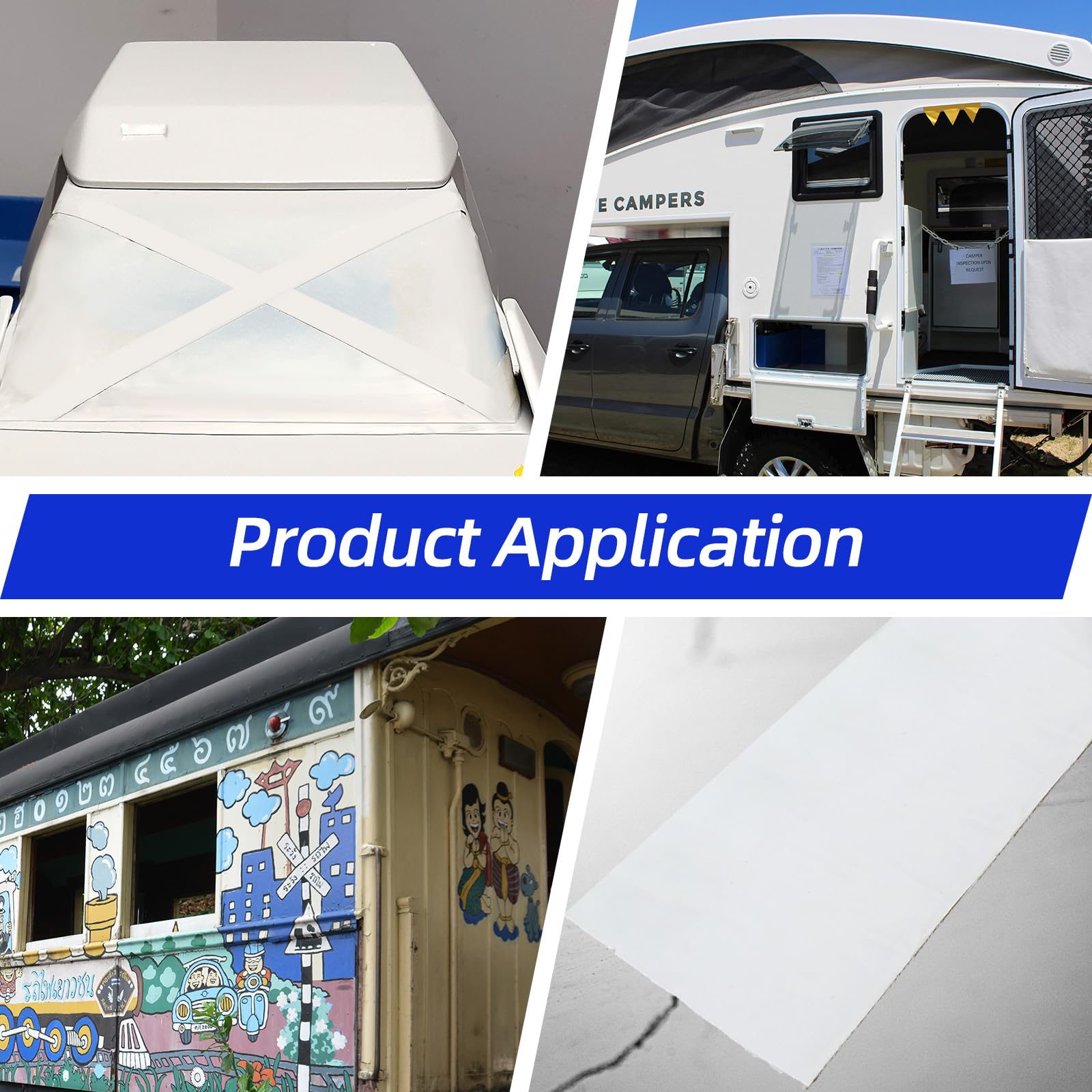 Wohnwagen-Dachdichtband, 15,2 x 150 m, weiß, hochwertig, wasserdicht und UV-beständig, zur Reparatur von Wohnmobil-Markisen und Dächern