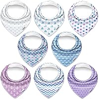 Vista 25 de Drool Bibs for Babies – Organic, Unisex, Soft Absorbent Teething Bibs with Adjustable Snaps