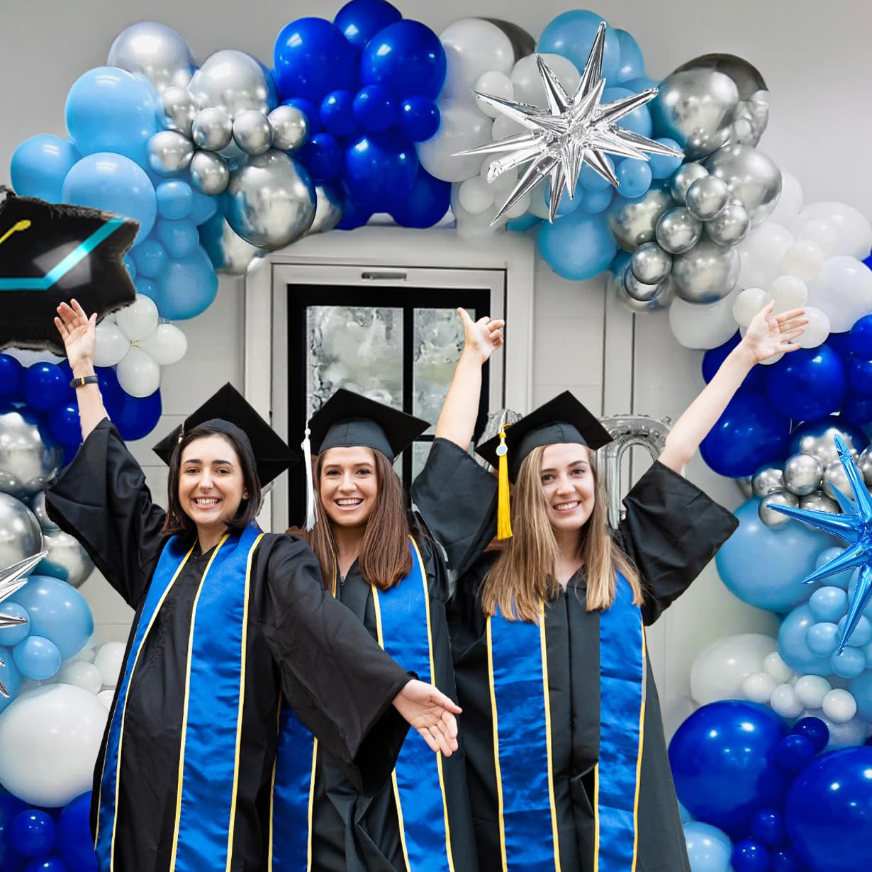 Graduation Party Blue White Background All White Graduation Party