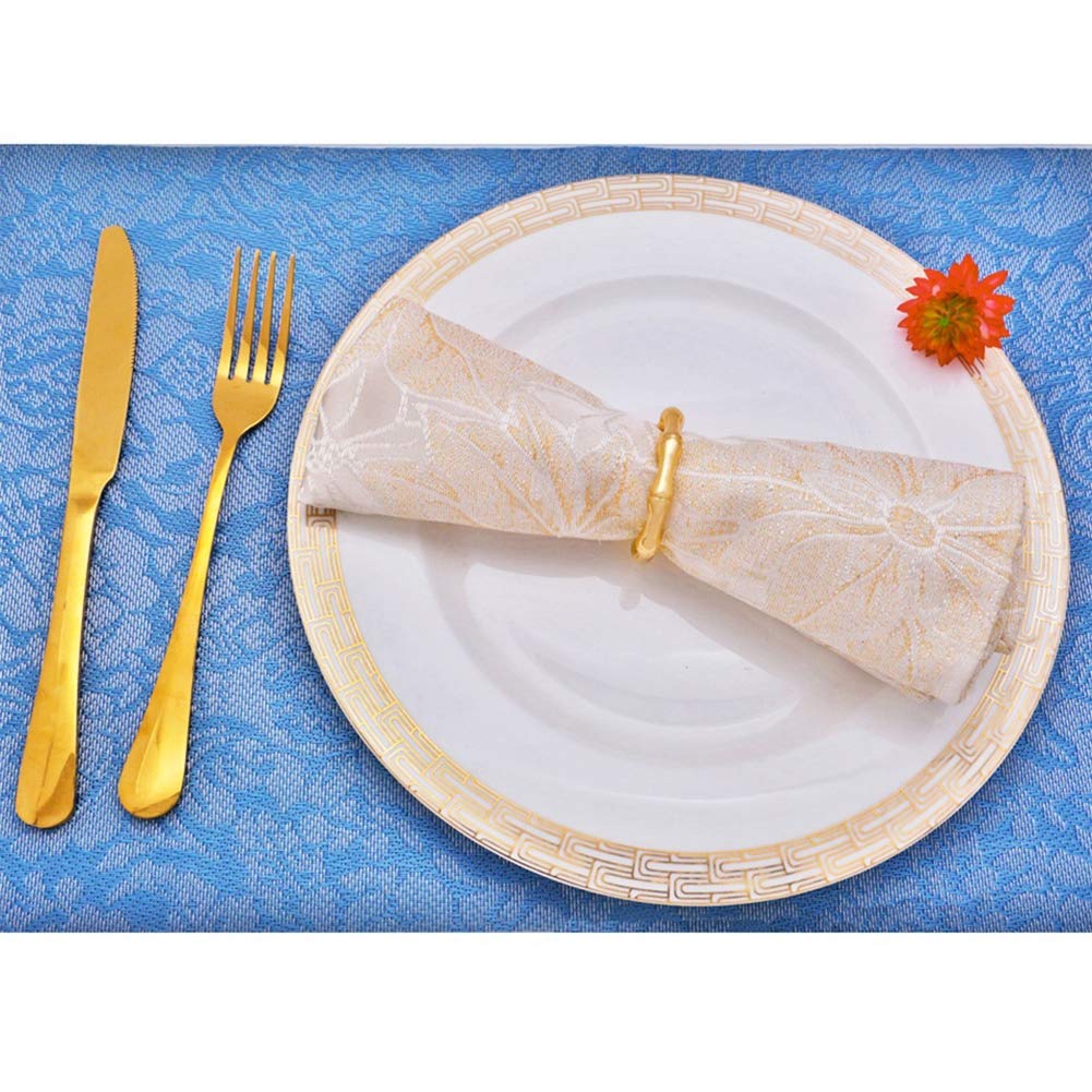 6 Stück Serviettenringe in Bambusform, Handtuchringe aus Metall für Familienessen, Hochzeiten und Partys – Tischdekoration