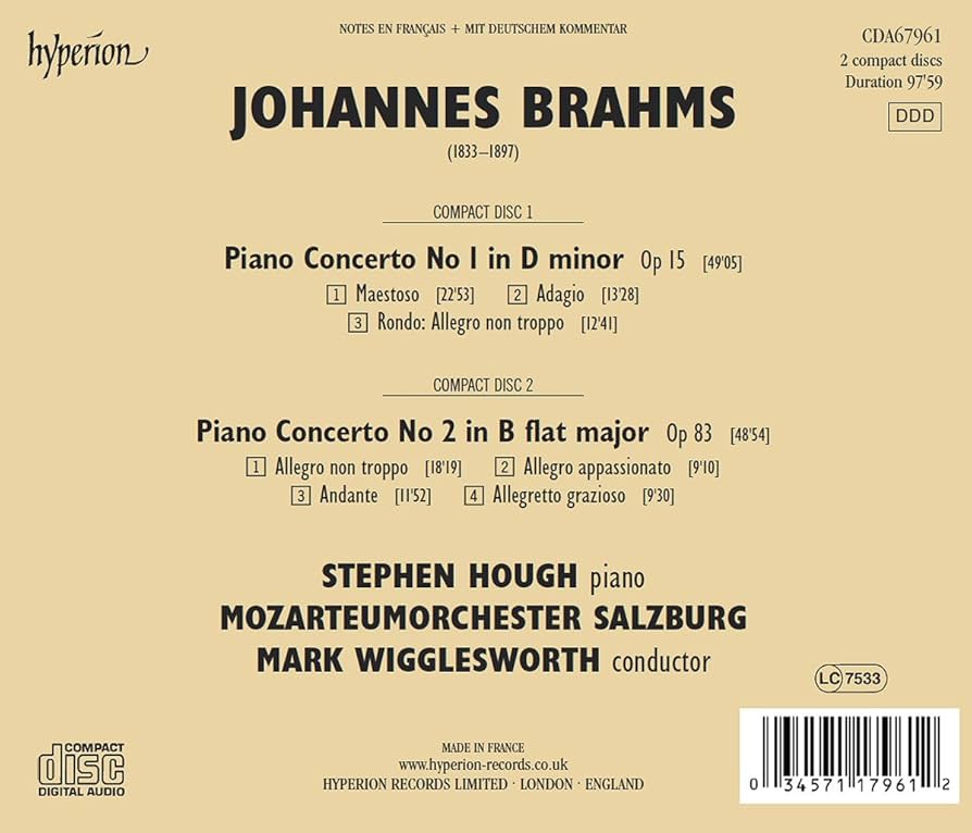 Brahms: Klavierkonzerte 1 & 2 - Stephen Hough, Mark