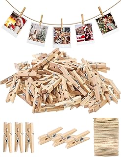 27 Glass Dome Christmas Decor Ideas for Magical Displays 42 Sturdy Mini Clothes Pins for Photo, 150 Pcs 1 Inch Natural Wooden Clothe...