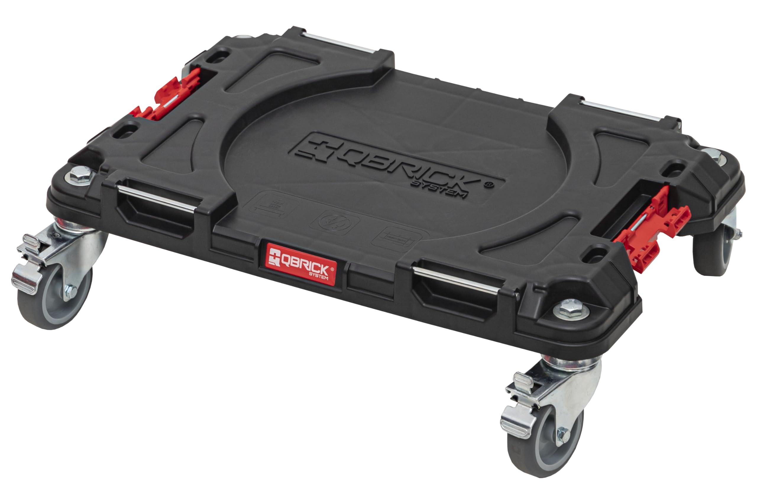Qbrick System Plataforma De Transporte Carrito con Ruedas Capacidad 100 kg 506 x 325 x 140 mm Negro Rojo Pro