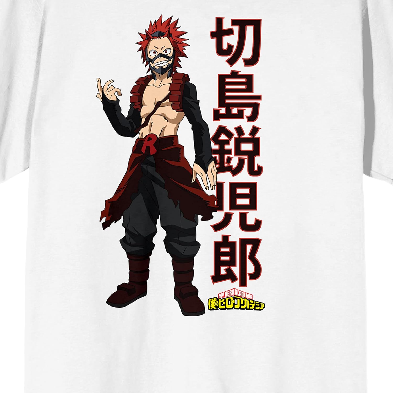 Bioworld My Hero Academia Eijiri Kirishima Kanji Logo Men's White Short Sleeve Tee - Image 2