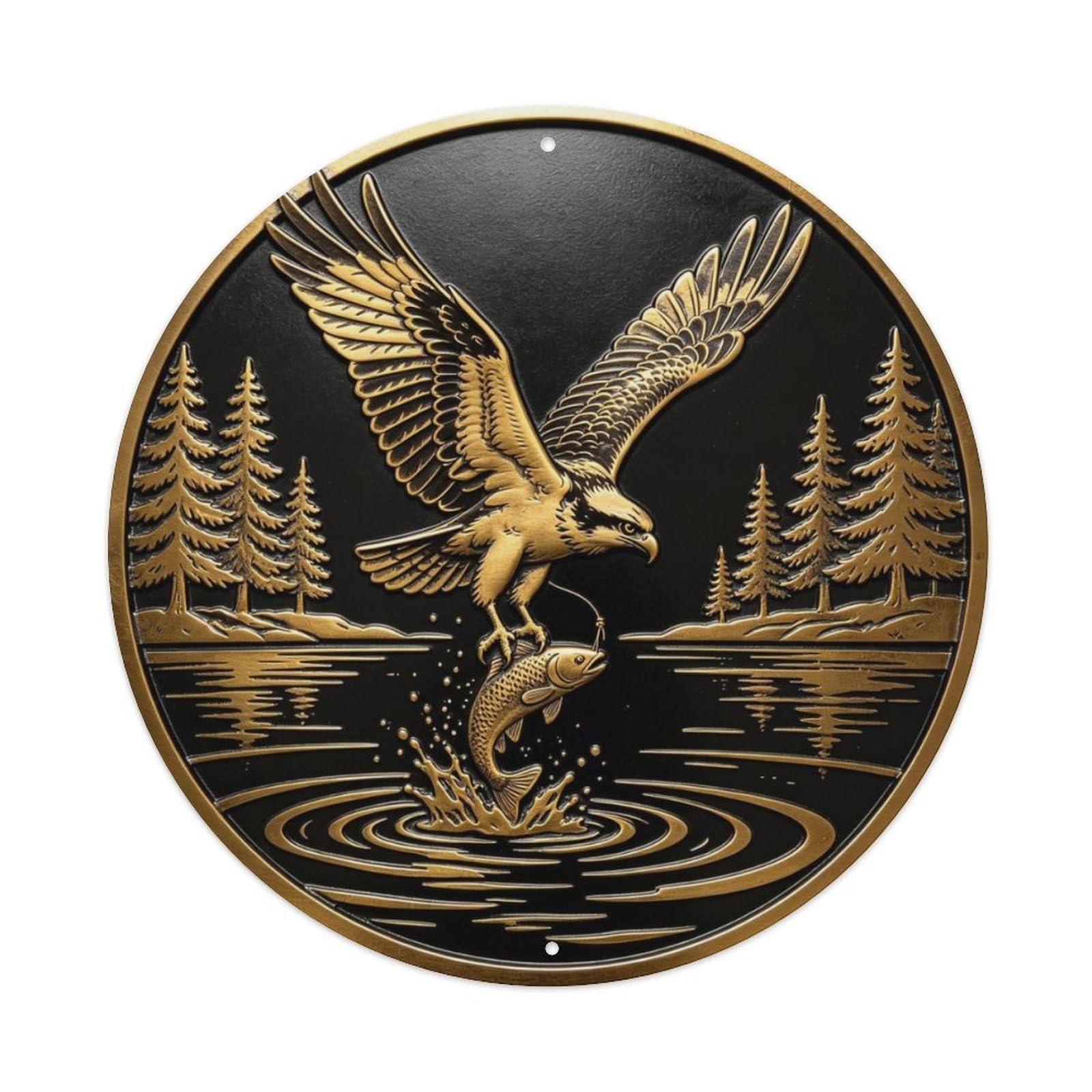 Osprey Diving for Fish Metal Tin Sign Plaque