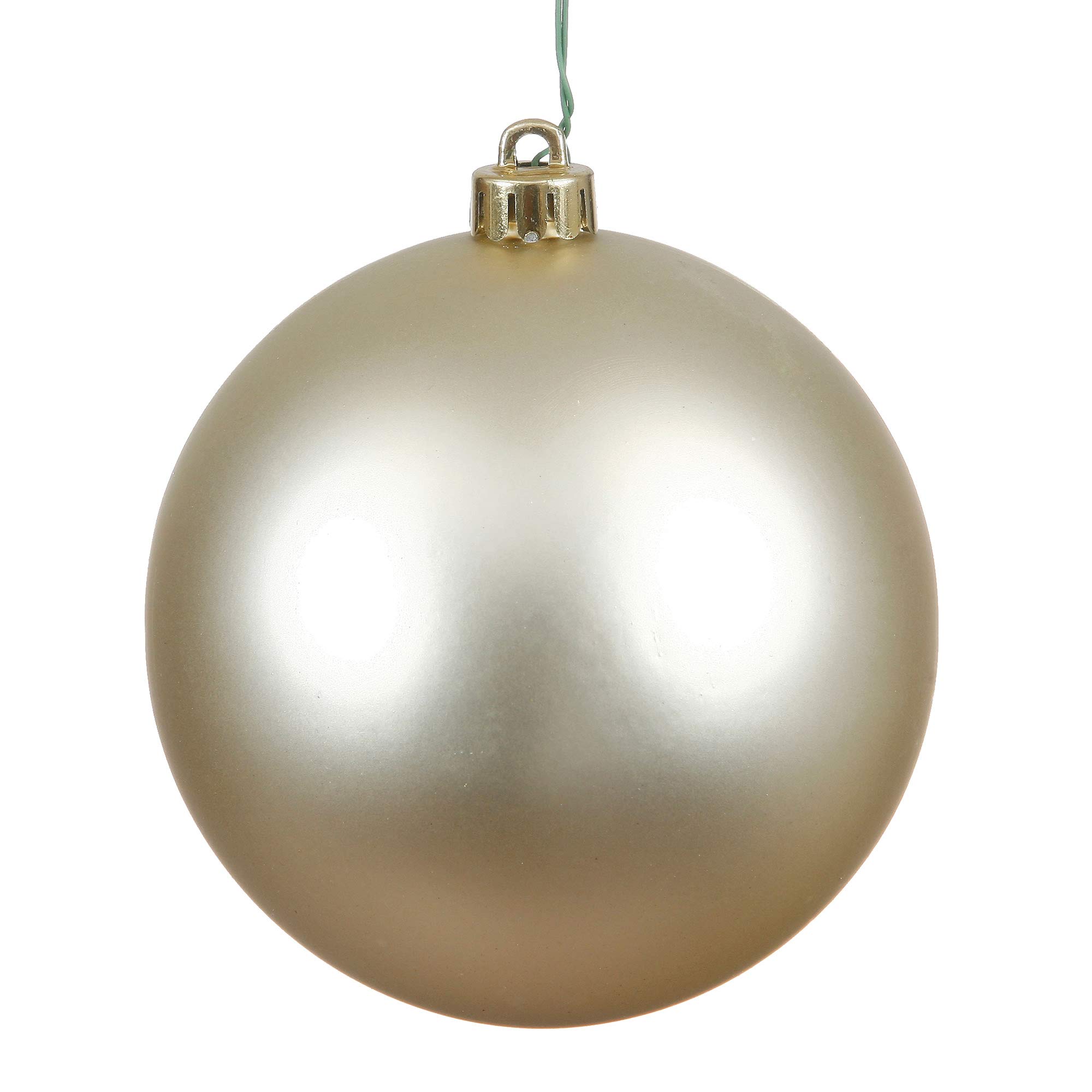 Vickerman Drilled UV Matte Ball Ornaments-6 Per Bag, 4-Inch, Champagne