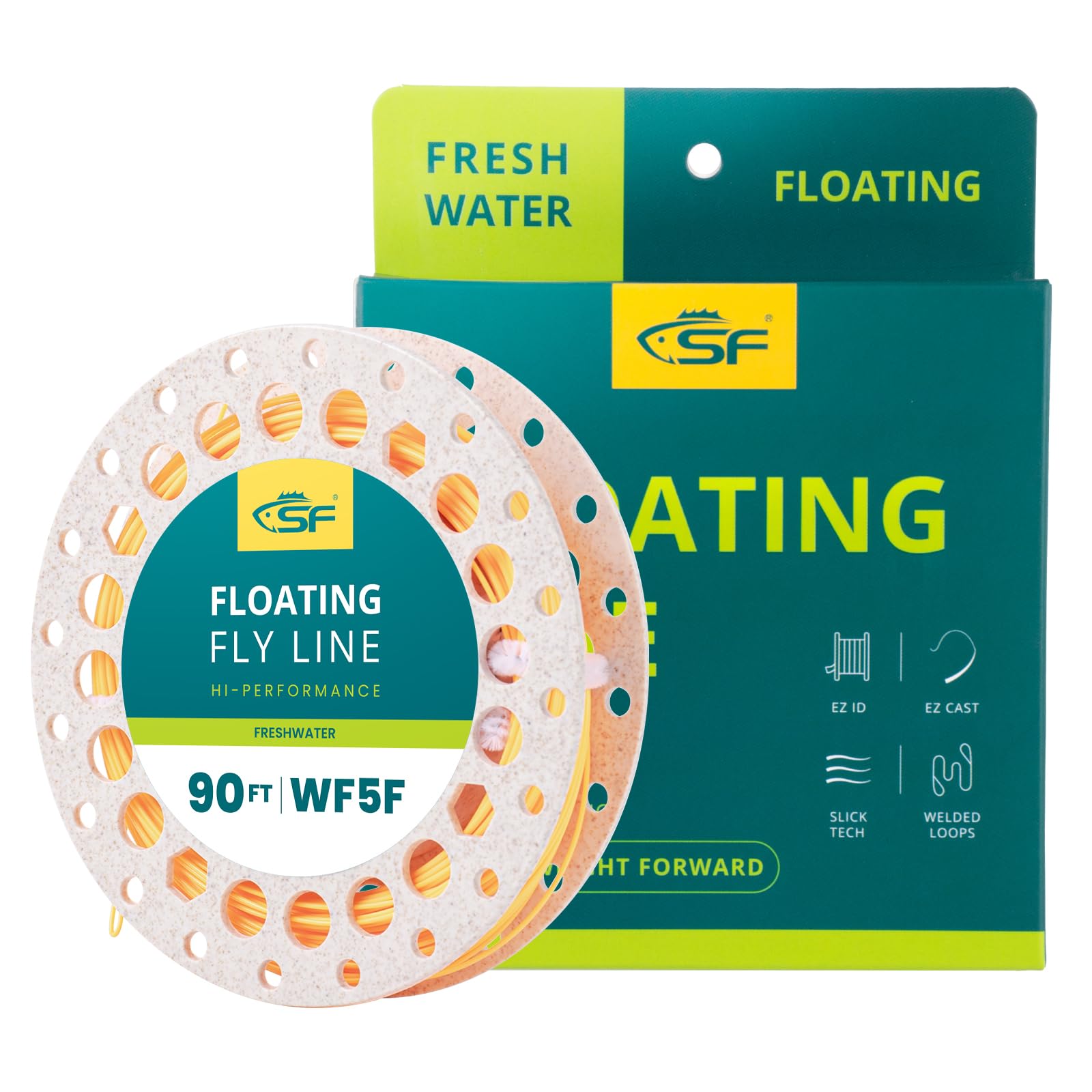 SF Fly Fishing Floating Line with Welded Loop Weight Forward Fly Lines # Orange 90FT WF5F
