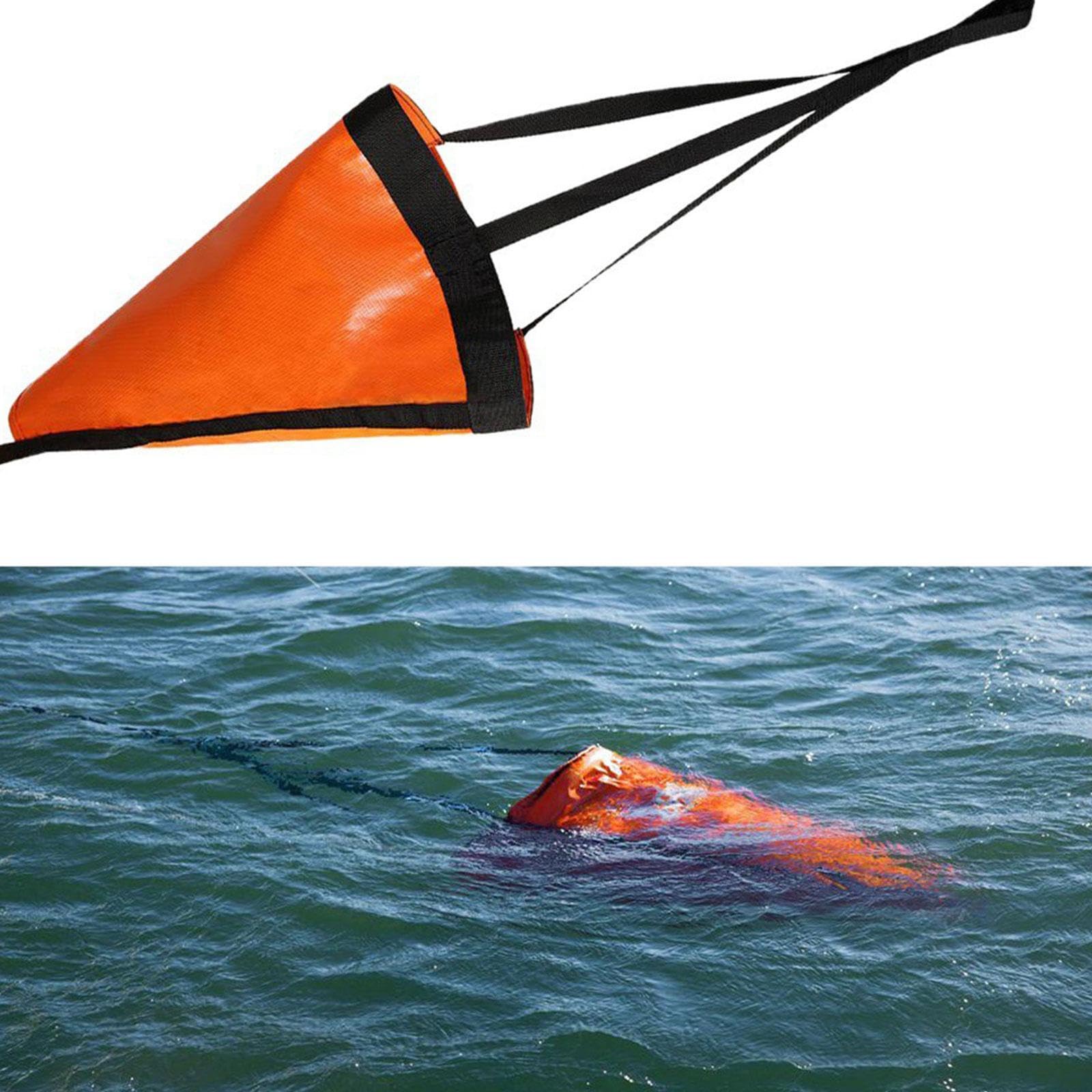Oshhni Ancre Flottante, bouée de freinage, Ancre pour Kayaks, pontons et voiliers, de pêche à la traîne, Corde Noire, 24 Pouces