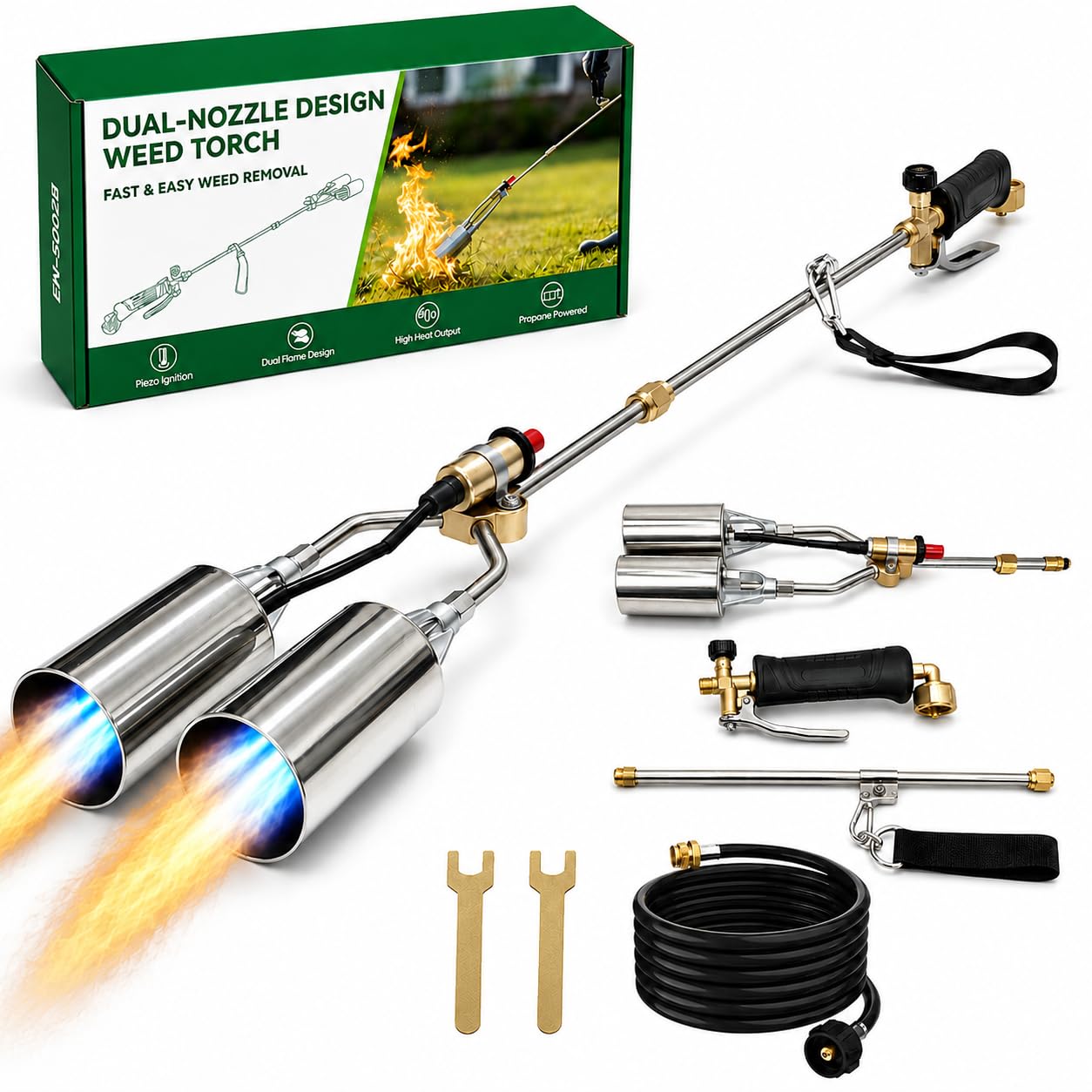 Brightpik Dual-Nozzle Weed Torch