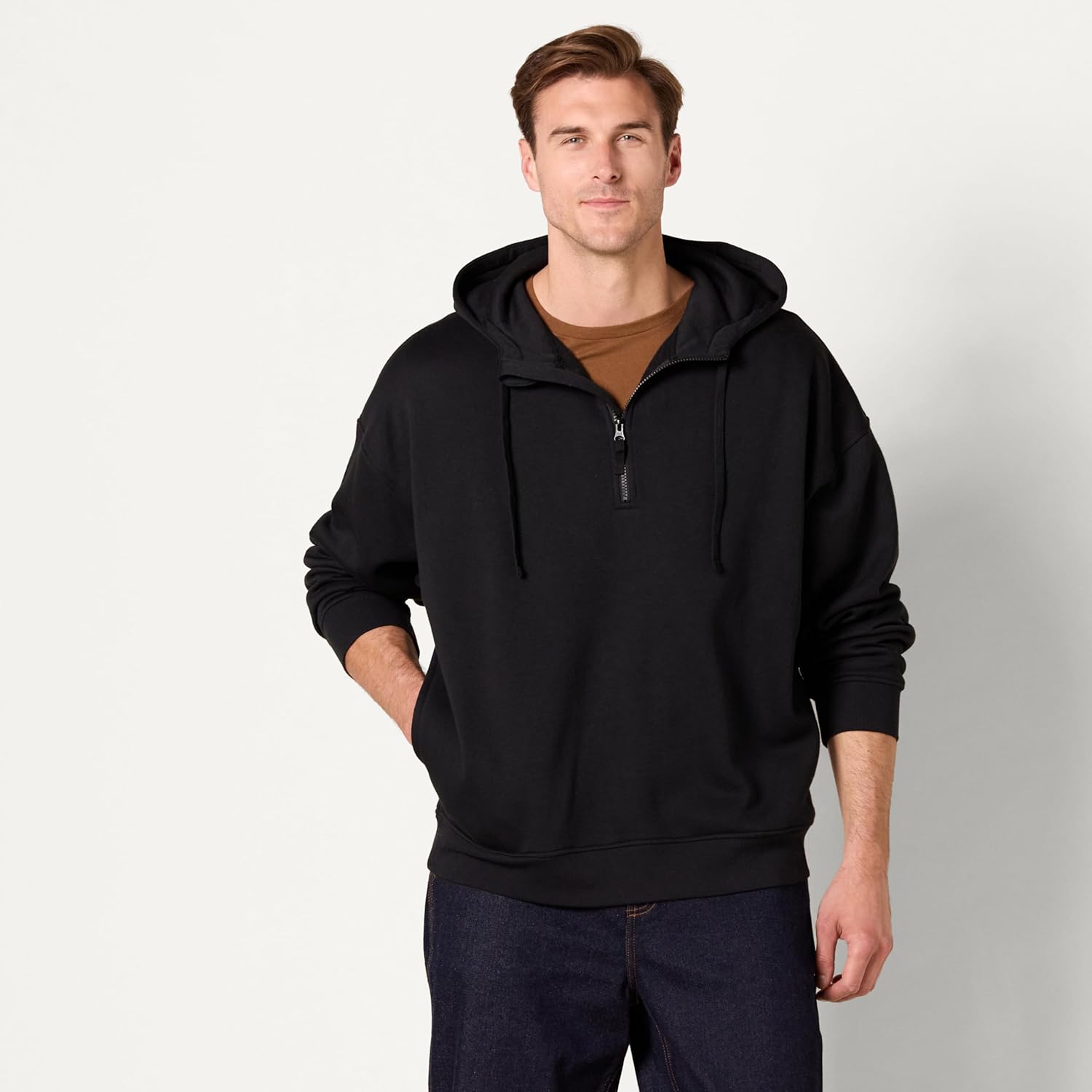 Amazon Essentials Men's Quarter-Zip Oversized-Fit Hoodie Sweatshirt - Image 6